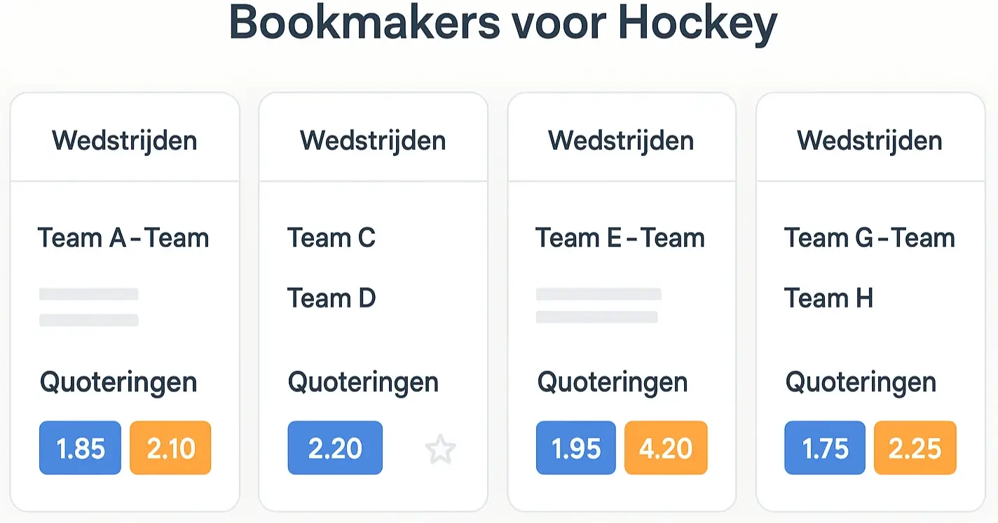 Vergelijking van legale Nederlandse bookmakers voor hockey weddenschappen