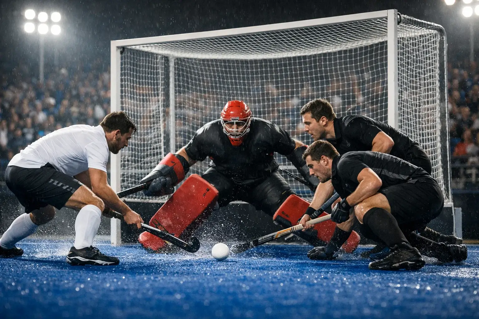Hockeyteams strijden in een EHL-finale wedstrijd