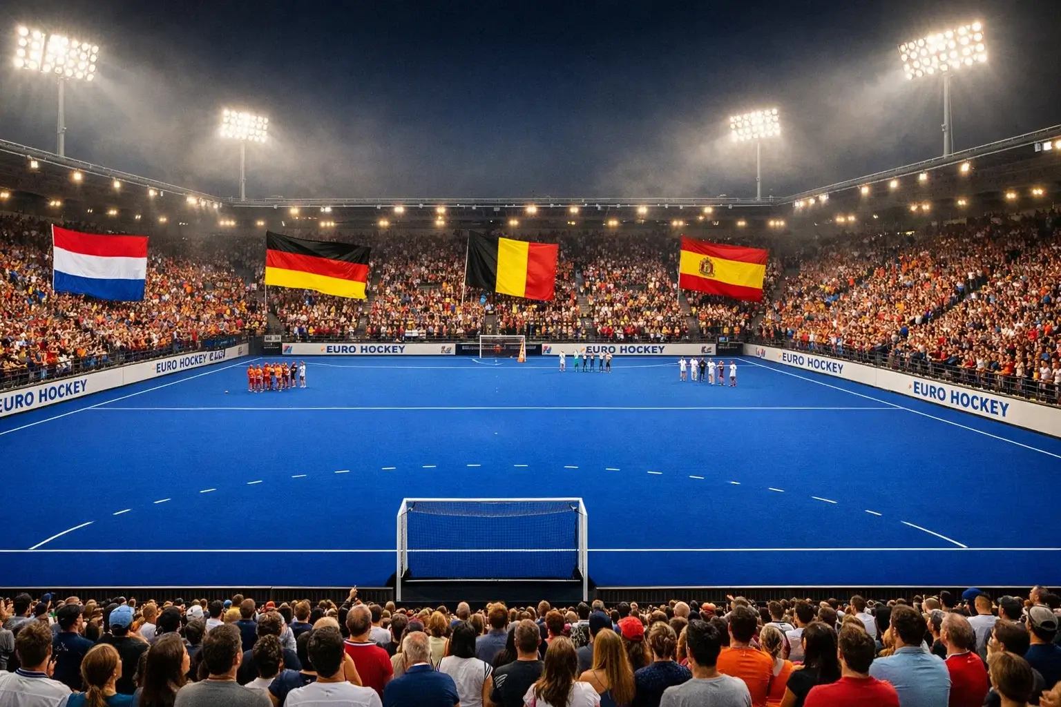 Vol hockeystadion tijdens een internationaal clubtoernooi