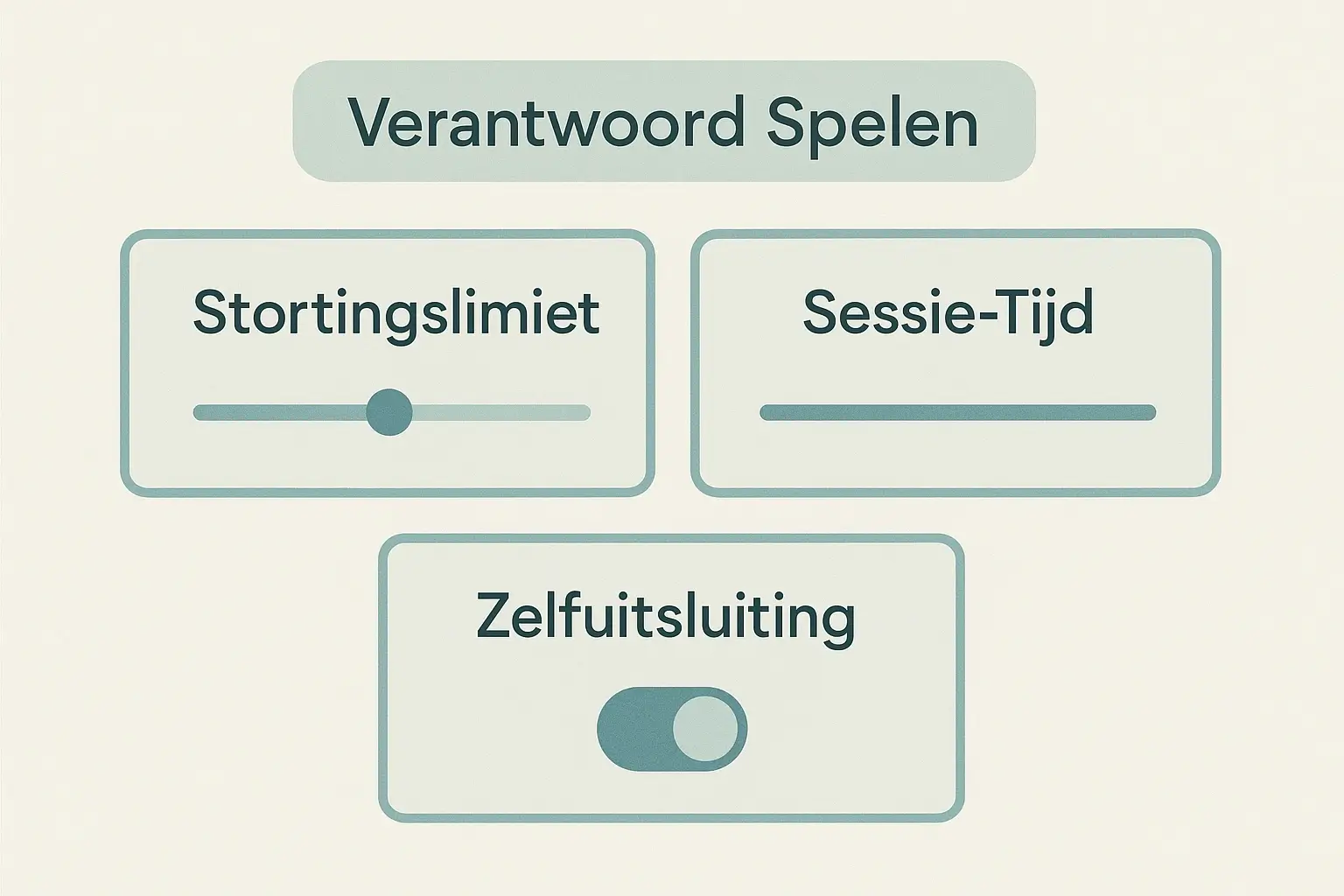 Verantwoord gokken interface met limieten en zelfuitsluiting opties